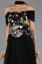 Long Black Chiffon Plus Size Evening Dress ABU6717