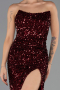 Long Burgundy Scaly Prom Gown ABU6218