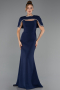 Long Navy Blue Mermaid Evening Gown ABU6591