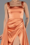 Long Orange Satin Prom Gown ABU6572