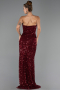 Long Burgundy Scaly Evening Dress ABU6503