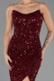 Long Burgundy Scaly Evening Dress ABU6503
