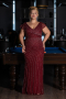 Long Burgundy Stony Plus Size Evening Dress ABU5439