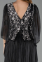 Long Black Chiffon Plus Size Evening Gown ABU6619