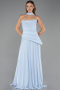 Long Light Blue Chiffon Prom Gown ABU5763
