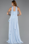 Long Light Blue Chiffon Prom Gown ABU5763