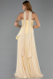Long Yellow Chiffon Prom Gown ABU5763