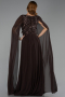 Long Brown Chiffon Evening Dress ABU6566