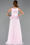 Long Powder Color Chiffon Evening Dress ABU6568