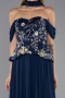 Long Navy Blue Chiffon Evening Dress ABU6612