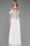 Long White Chiffon Formal Plus Size Dress ABU6535