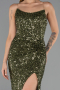 Long Olive Drab Scaly Evening Dress ABU6613
