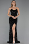 Long Black Scaly Evening Dress ABU6613