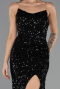Long Black Scaly Evening Dress ABU6613
