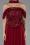 Long Burgundy Chiffon Plus Size Evening Dress ABU6535