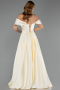 Long Yellow Satin Evening Dress ABU6617