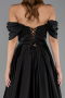 Long Black Satin Evening Dress ABU6617