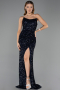 Long Navy Blue Scaly Evening Dress ABU6613