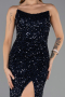 Long Navy Blue Scaly Evening Dress ABU6613