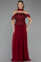 Long Burgundy Chiffon Evening Dress ABU6532