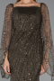 Long Olive Drab Beaded Evening Dress ABU5066