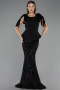 Long Black Scaly Evening Dress ABU6607