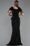Long Black Scaly Evening Dress ABU6607