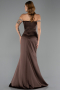 Long Brown Satin Mermaid Prom Dress ABU6608
