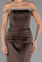 Long Brown Satin Mermaid Prom Dress ABU6608