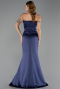 Long Navy Blue Satin Mermaid Prom Dress ABU6608