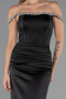 Long Black Satin Mermaid Prom Dress ABU6608