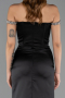 Long Black Satin Mermaid Prom Dress ABU6608