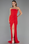 Long Red Chiffon Evening Dress ABU6589