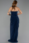 Long Navy Blue Chiffon Evening Dress ABU6589
