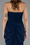 Long Navy Blue Chiffon Evening Dress ABU6589