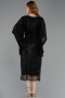 Midi Black Beaded Plus Size Cocktail Dress ABK2693
