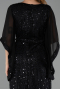 Midi Black Beaded Plus Size Cocktail Dress ABK2693