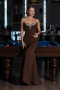 Long Brown Mermaid Evening Gown ABU6526