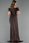 Long Brown Chiffon Prom Gown ABU6581