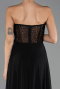 Long Black Chiffon Plus Size Evening Dress ABU6383