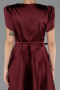 Midi Burgundy Satin Party Dress ABK2699