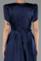 Midi Navy Blue Satin Party Dress ABK2699