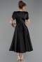 Midi Black Satin Party Dress ABK2699