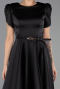 Midi Black Satin Party Dress ABK2699