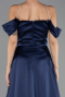 Long Navy Blue Satin Evening Dress ABU6638