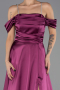 Long Plum Satin Evening Dress ABU6638