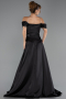 Long Black Satin Evening Dress ABU6638