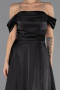 Long Black Satin Evening Dress ABU6638