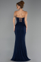 Long Navy Blue Dantelle Evening Dress ABU6639