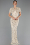 Long Beige Scaly Evening Dress ABU6641